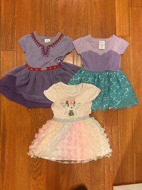 2T Disney Minnie, Little Mermaid, Wish princess dresses set